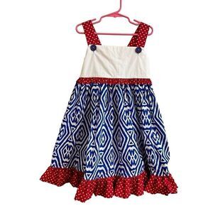 Eleanor Rose NEW Clementine Dress Red White & Blue Patriotic Size 7-8